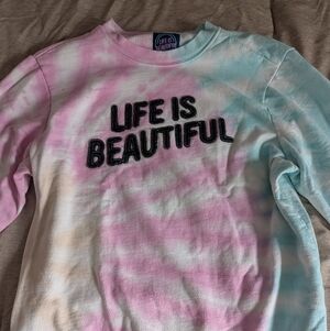 Life is Beautiful Music Festival - Tie-Dye Crew Neck Sweater Size L